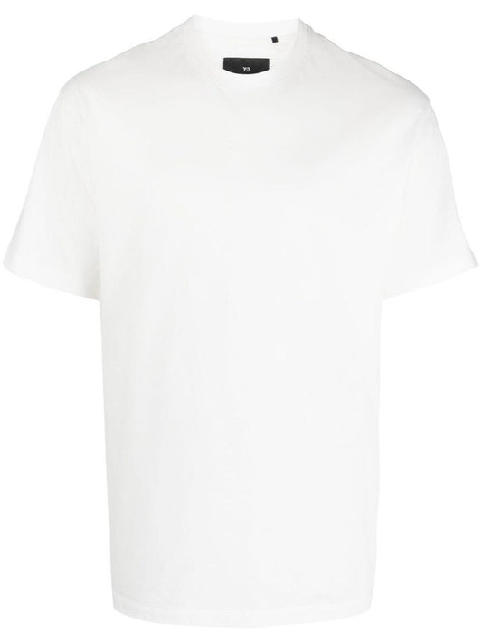 White Logo Label Cotton T-shirt