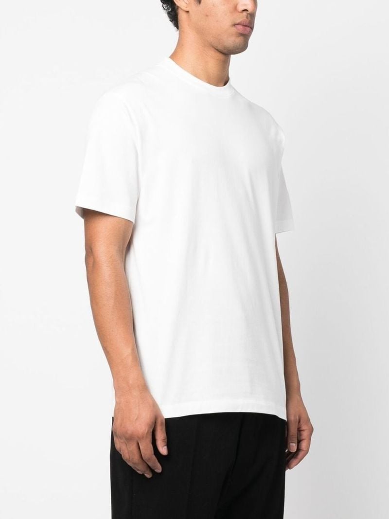White Logo Label Cotton T-shirt