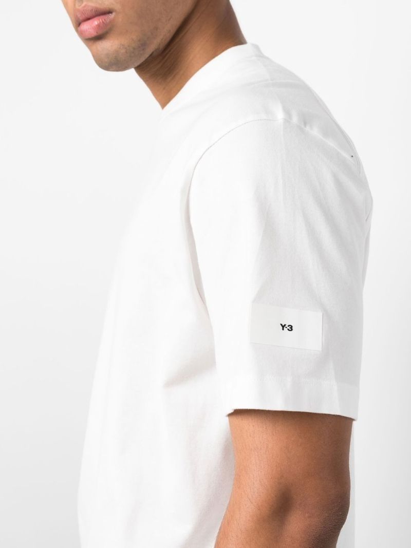 White Logo Label Cotton T-shirt