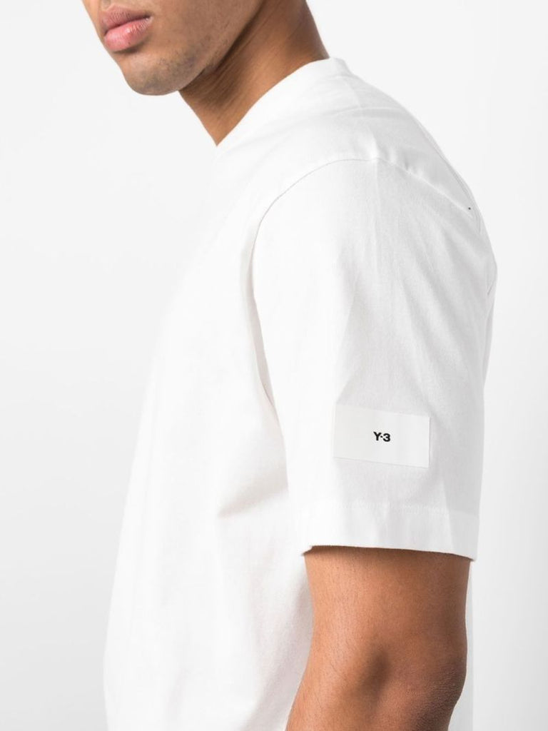 White Logo Label Cotton T-shirt