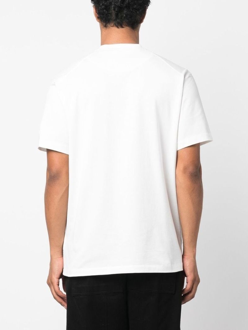 White Logo Label Cotton T-shirt