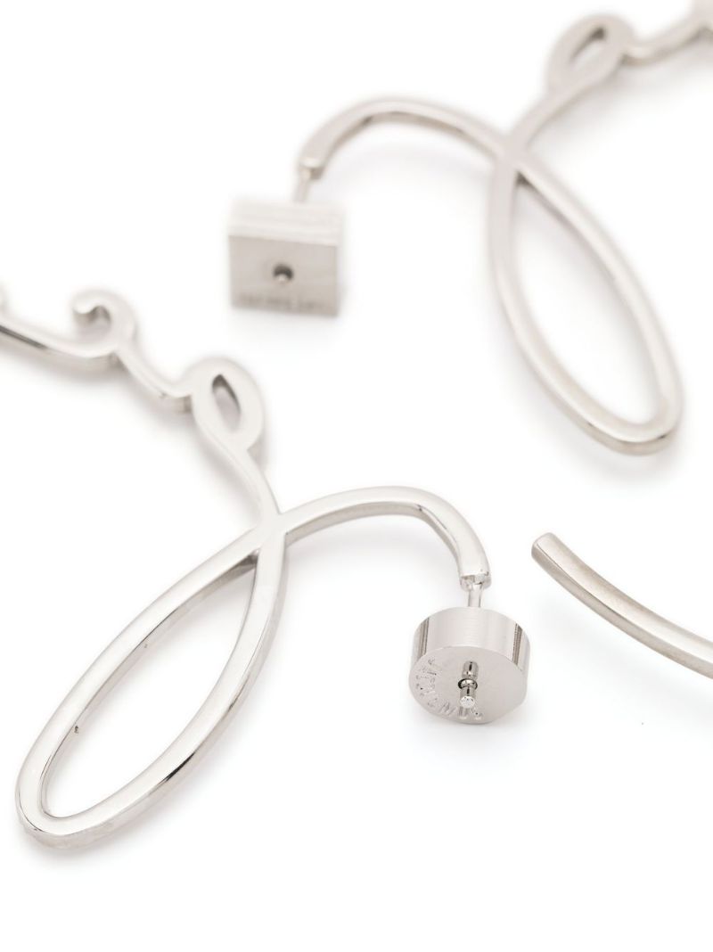 Silver-tone Les CrÃ_x0083_Â©oles Logo Hoop Earrings