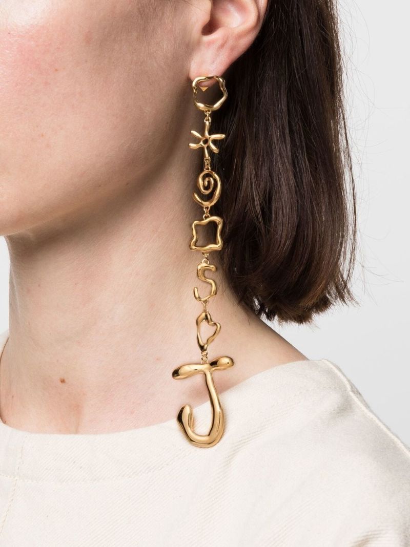 Gold-tone Les Boucles Sol Asymmetric Earrings