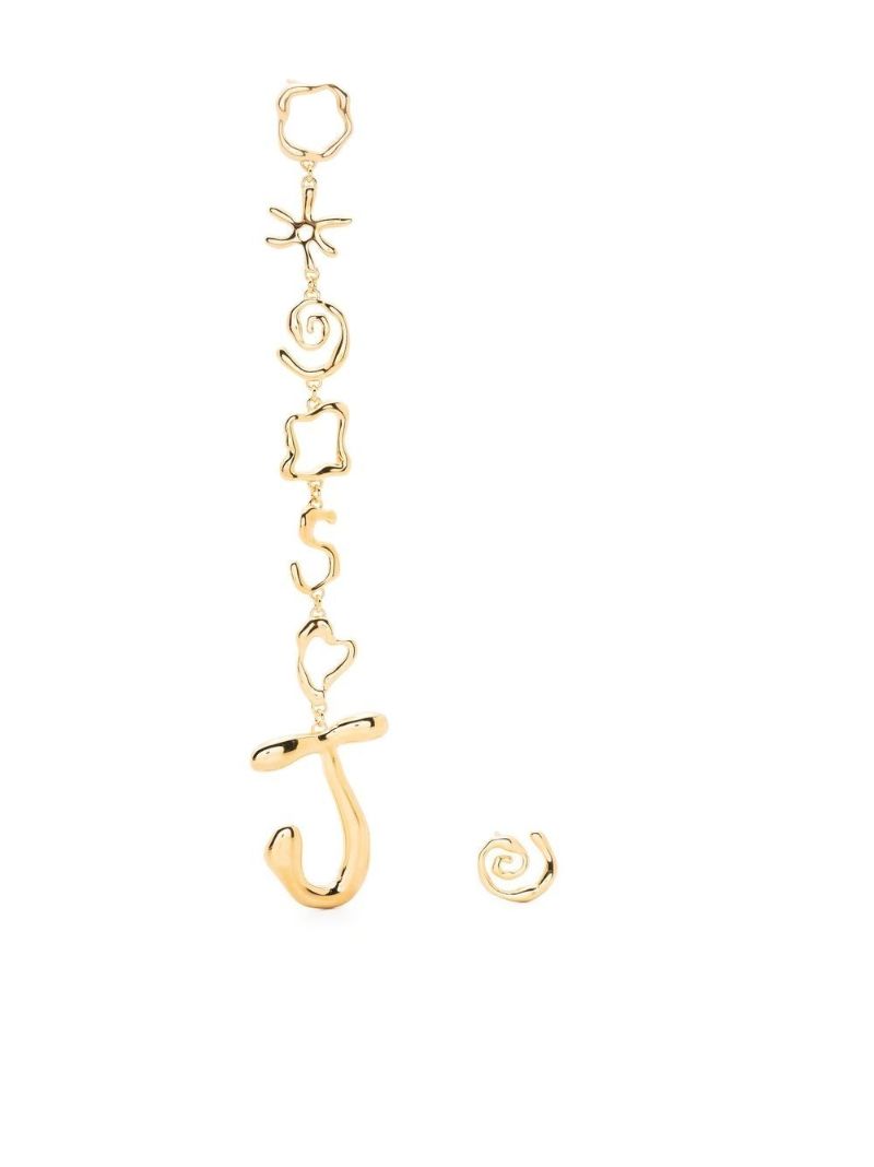 Gold-tone Les Boucles Sol Asymmetric Earrings