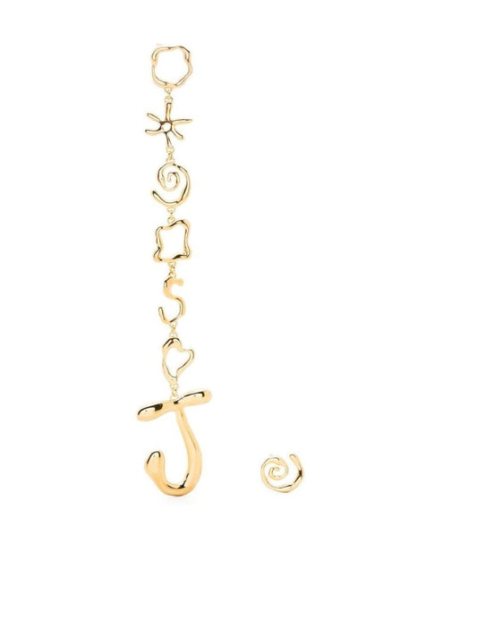 Gold-tone Les Boucles Sol Asymmetric Earrings
