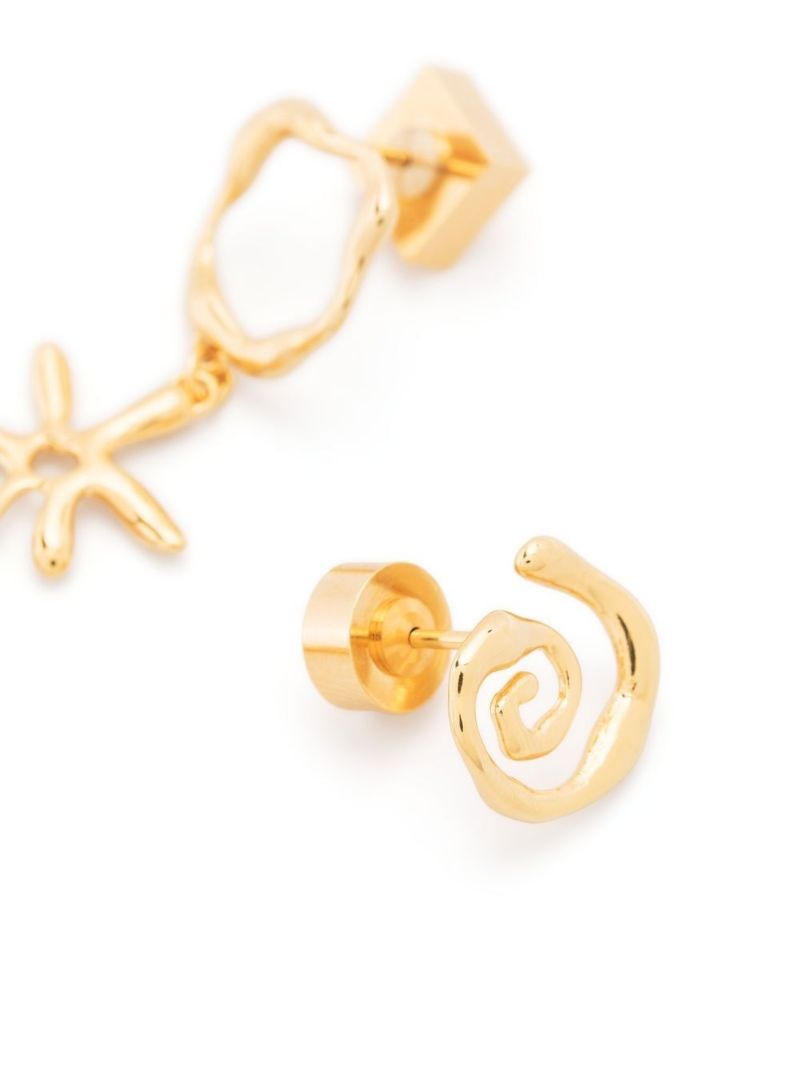 Gold-tone Les Boucles Sol Asymmetric Earrings