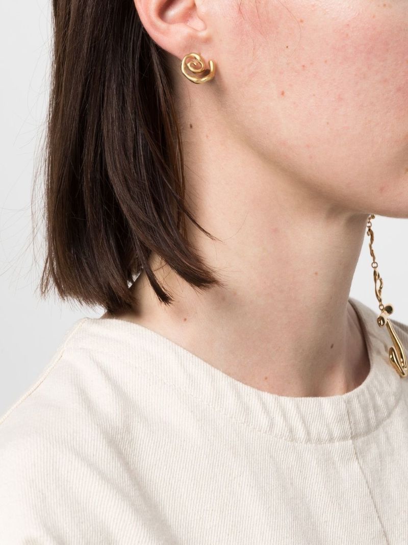 Gold-tone Les Boucles Sol Asymmetric Earrings
