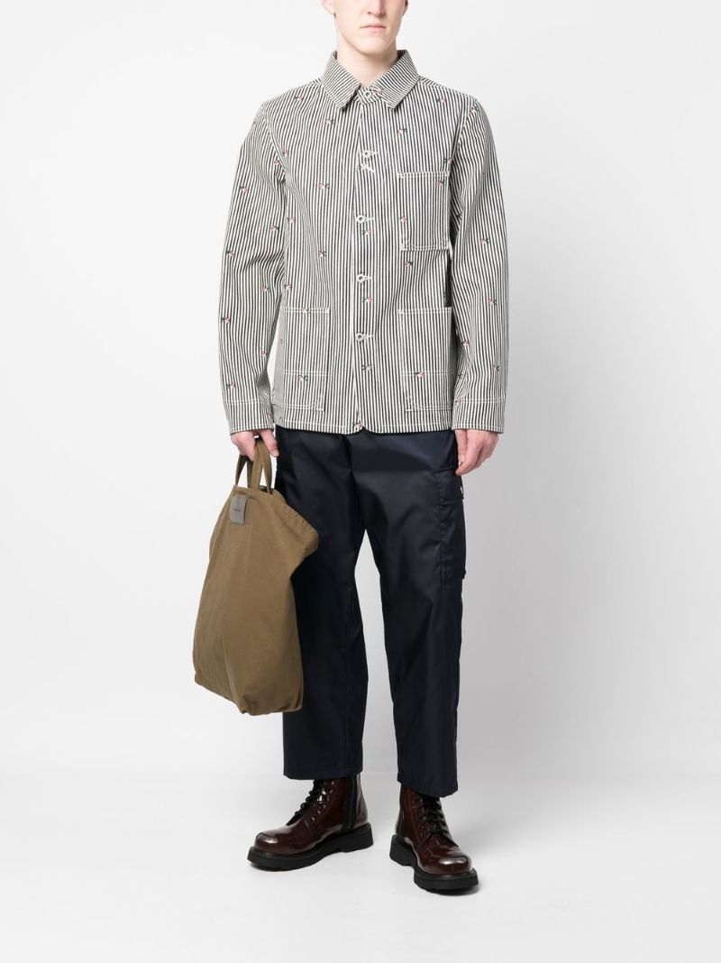 Black Striped Shirt Jacket