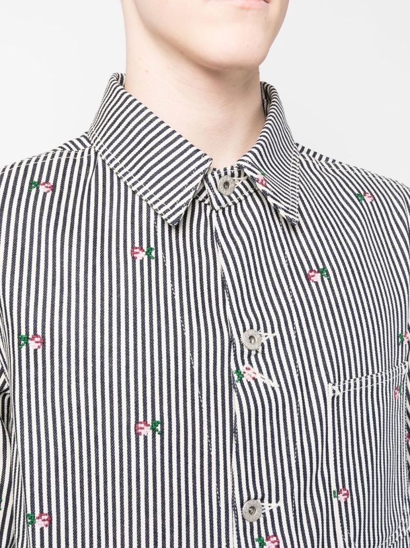Black Striped Shirt Jacket