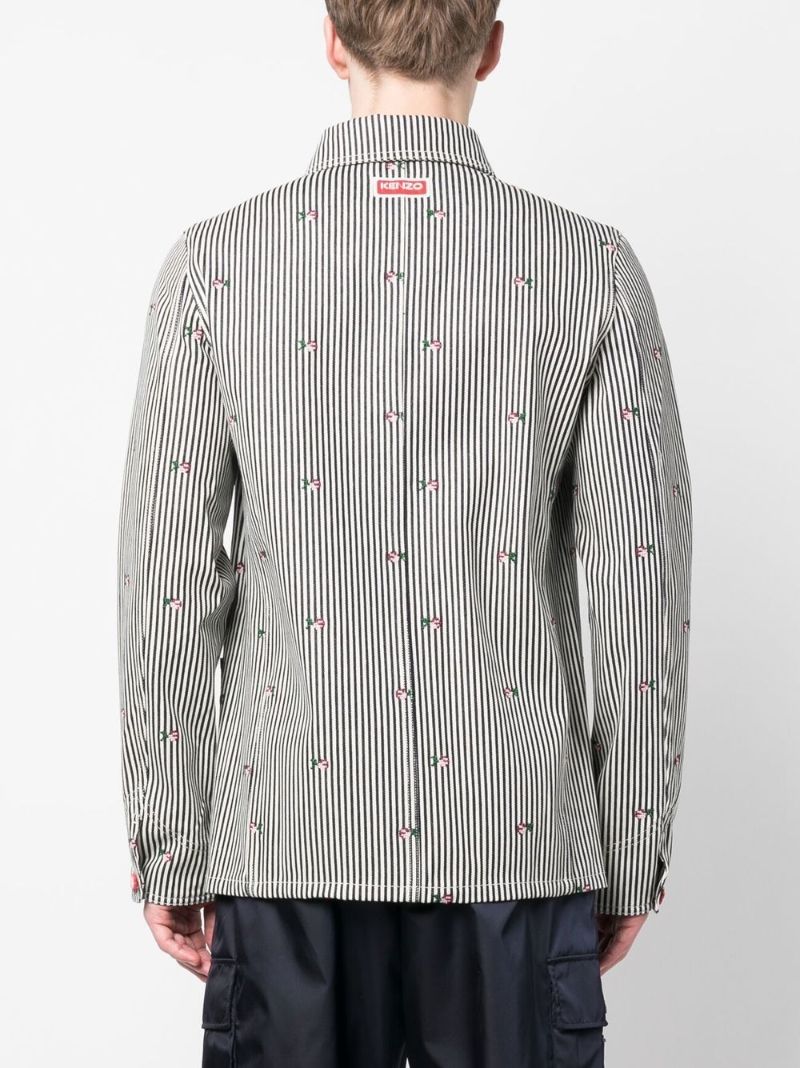 Black Striped Shirt Jacket