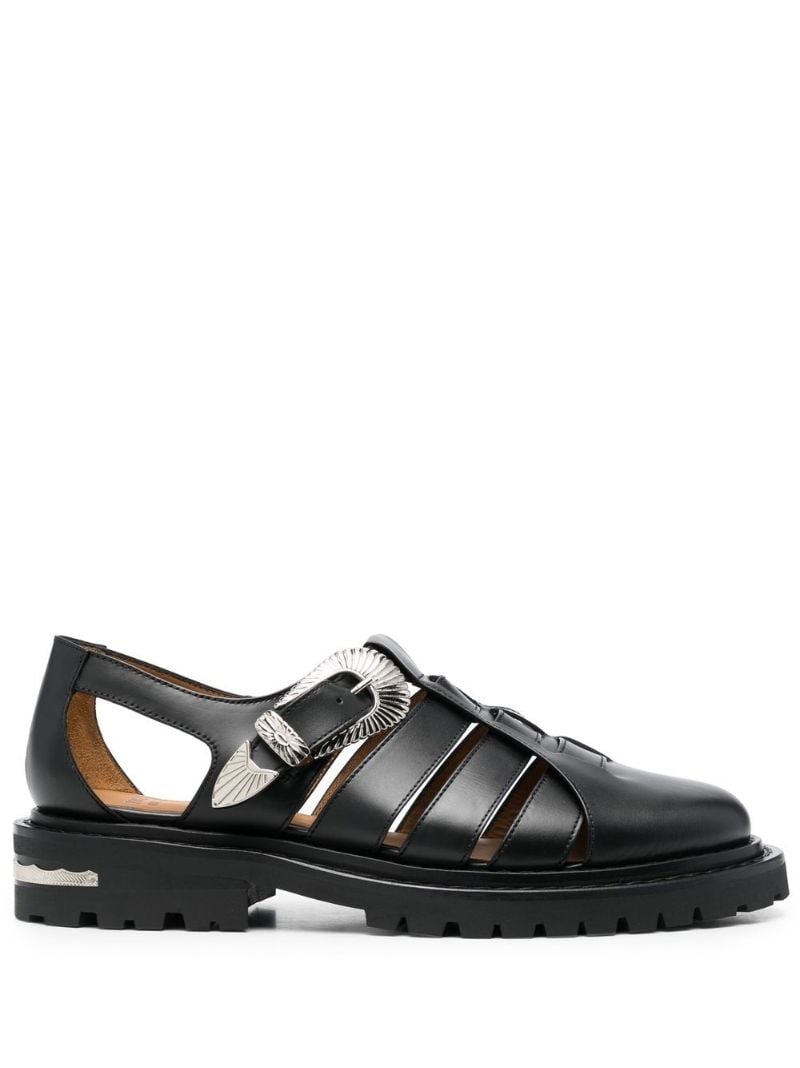 Black Gladiator Leather Sandals