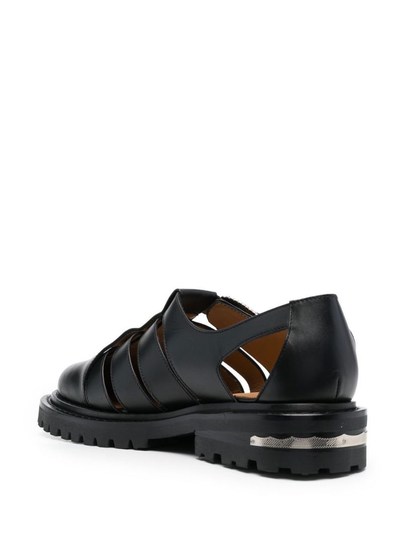 Black Gladiator Leather Sandals