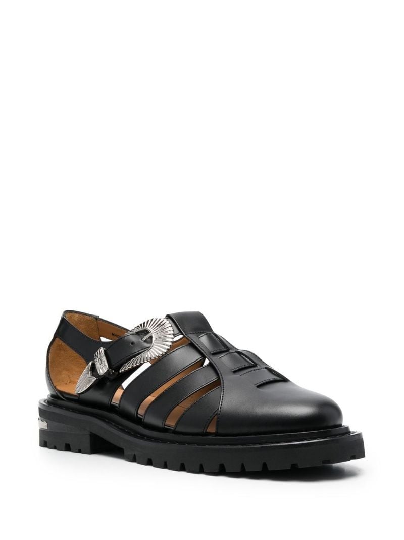 Black Gladiator Leather Sandals