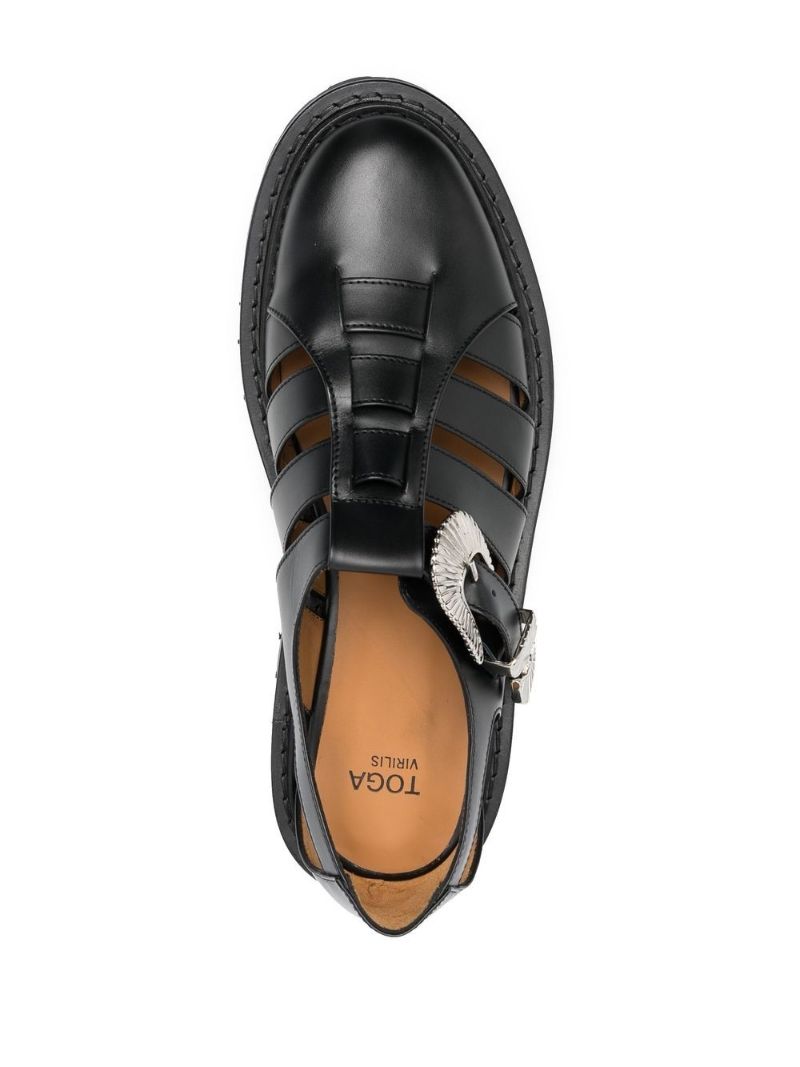 Black Gladiator Leather Sandals