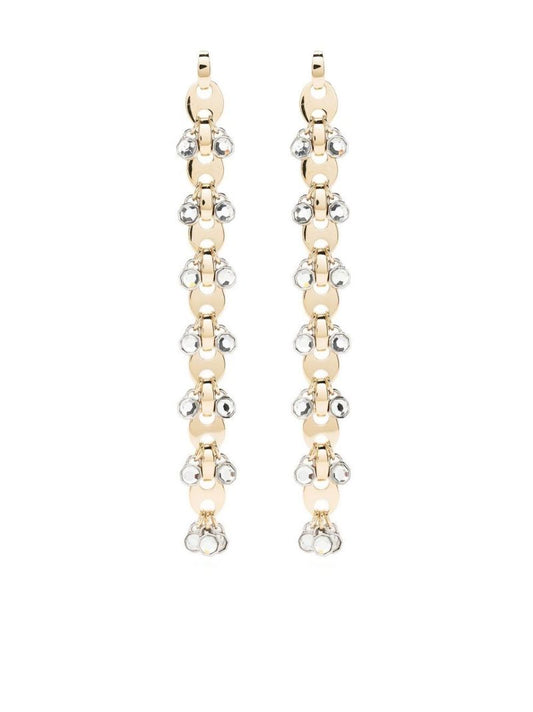 Gold-tone Chain Crystal Drop Earrings