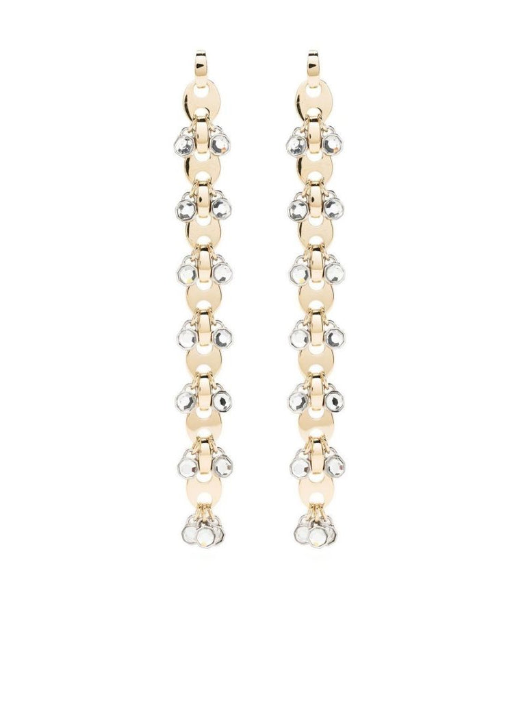 Gold-tone Chain Crystal Drop Earrings