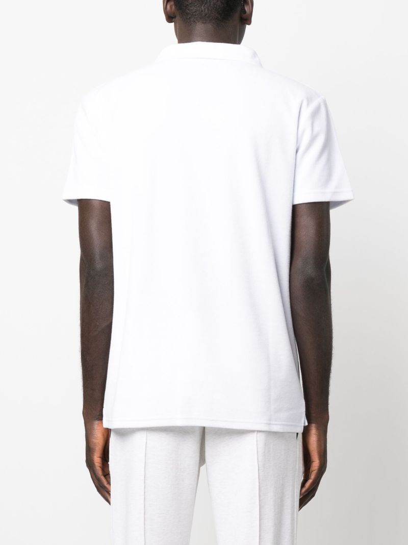 White Logo Print Polo Shirt