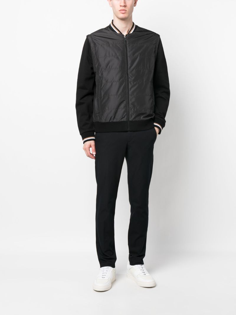 Black Zip Fastening Bomber Jacket