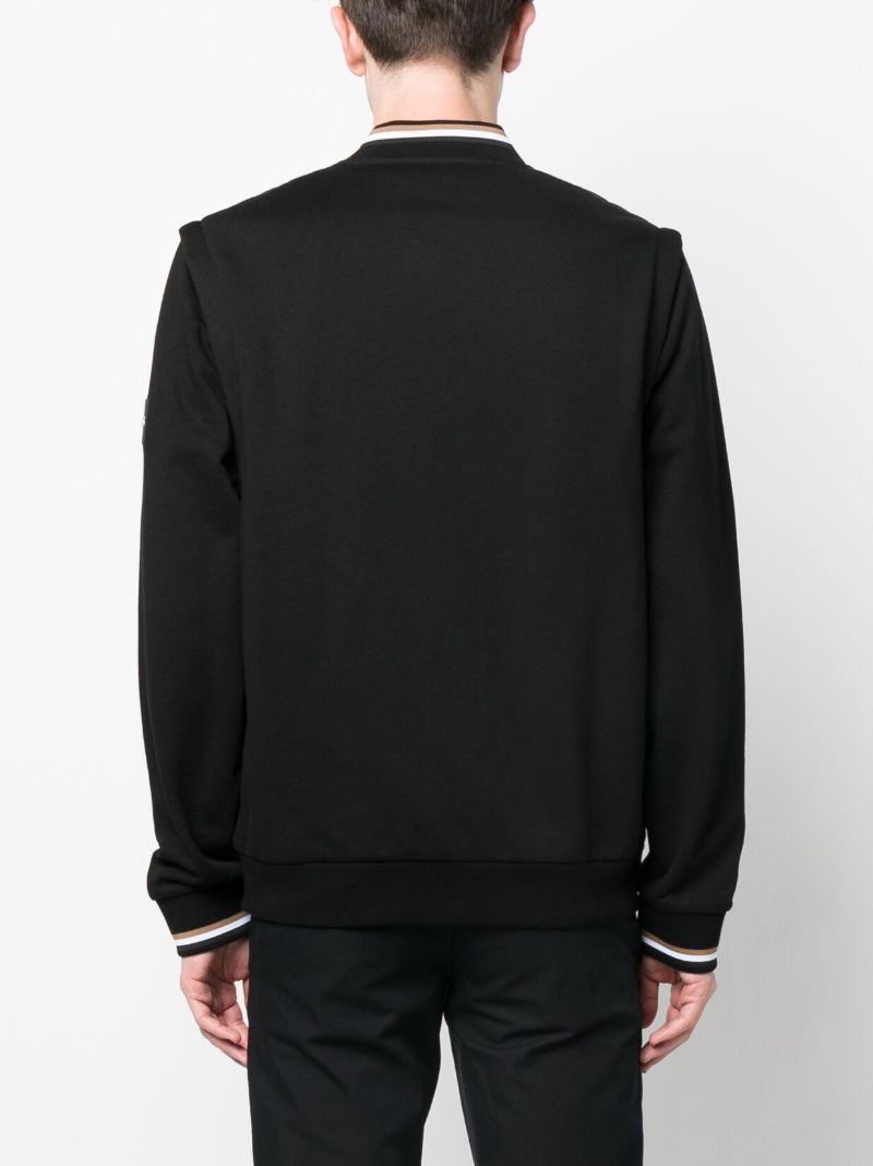 Black Zip Fastening Bomber Jacket