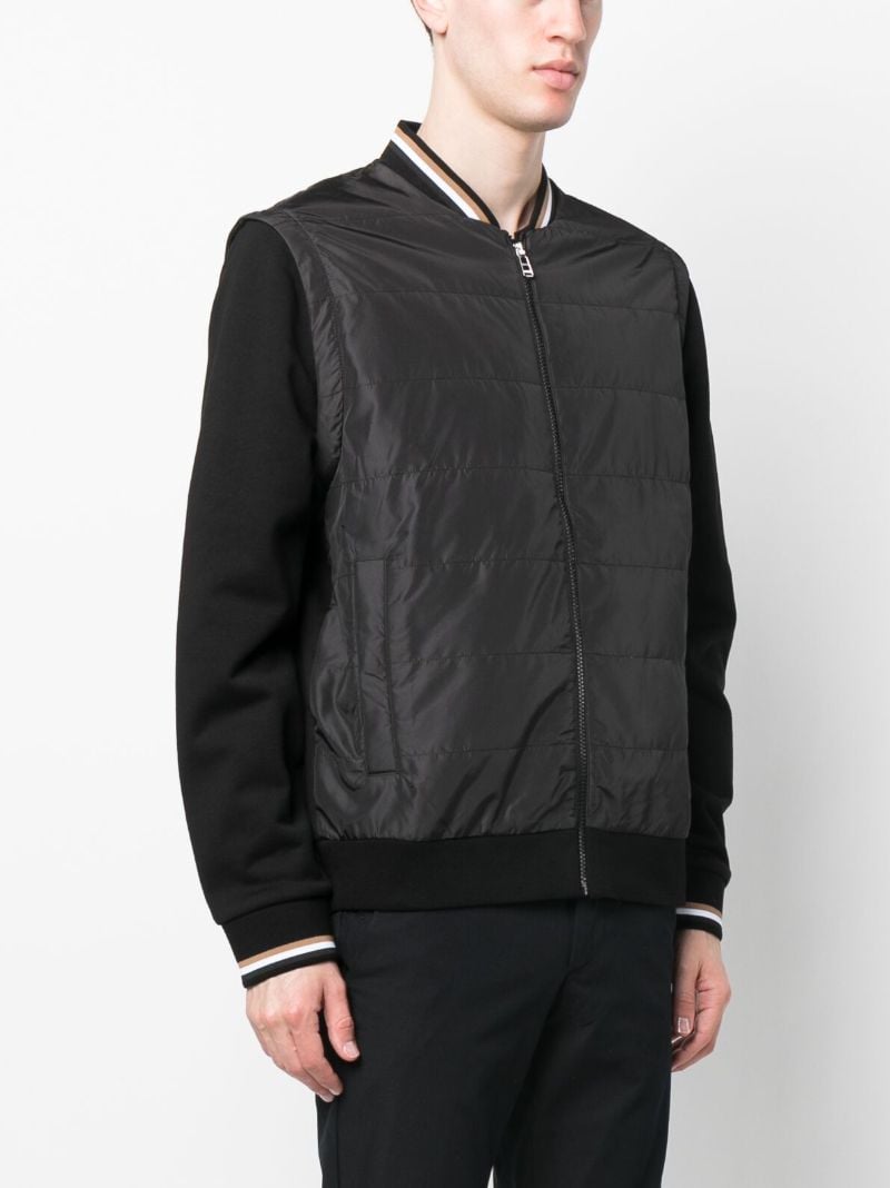 Black Zip Fastening Bomber Jacket