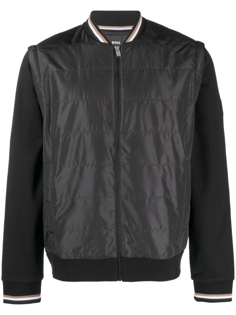 Black Zip Fastening Bomber Jacket