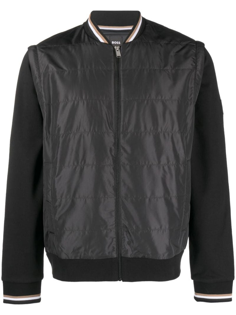 Black Zip Fastening Bomber Jacket