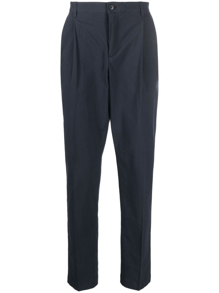 Blue Single Pleated Trousers
