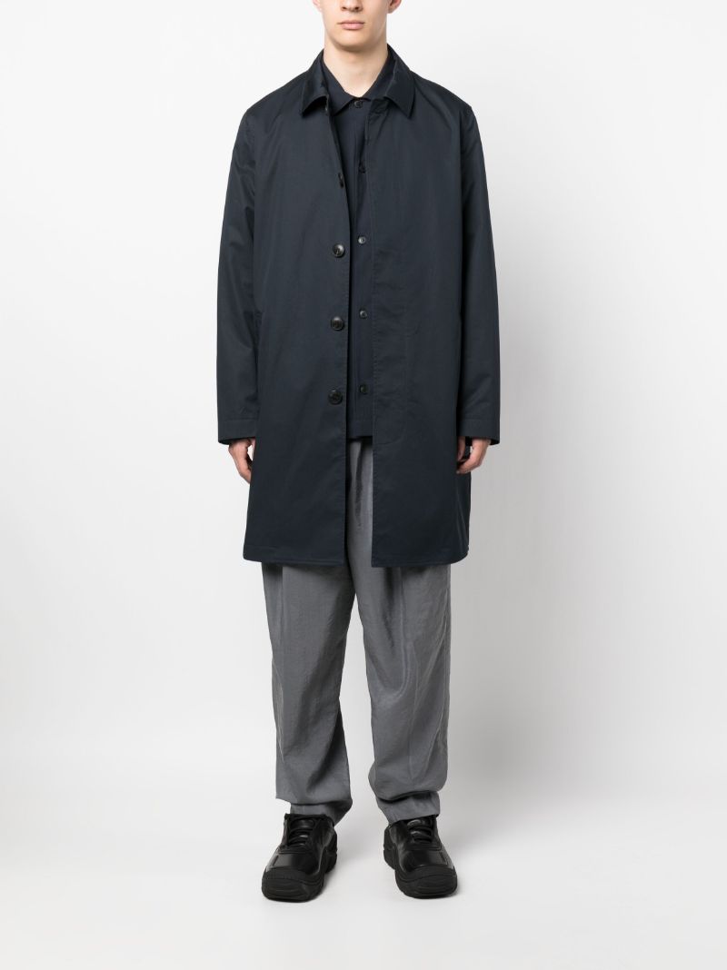 Navy Mac Long-sleeve Cotton Coat