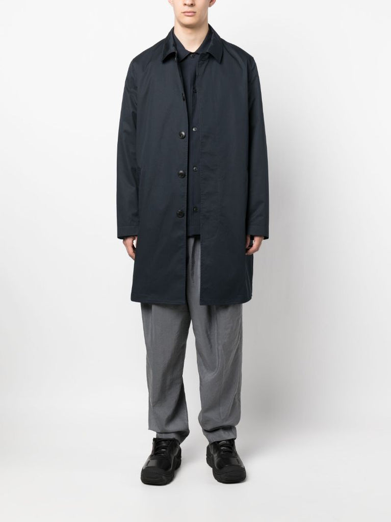 Navy Mac Long-sleeve Cotton Coat