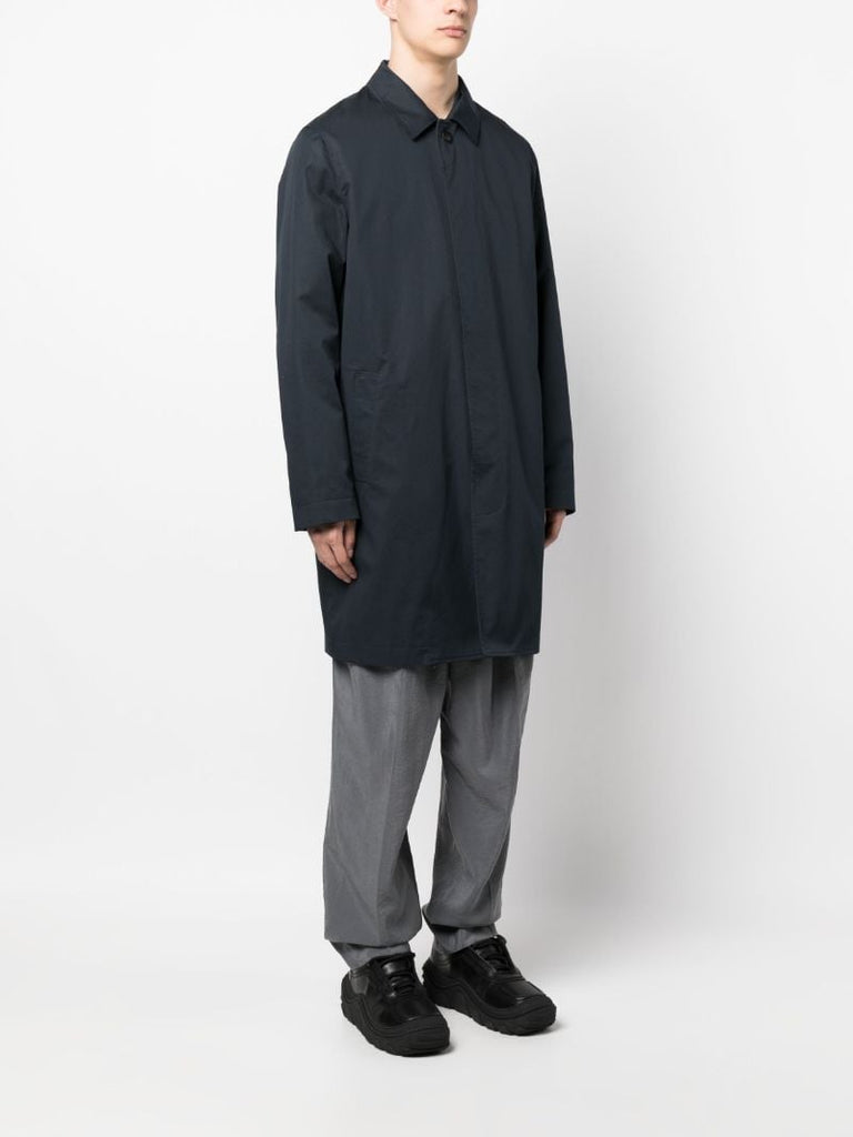 Navy Mac Long-sleeve Cotton Coat