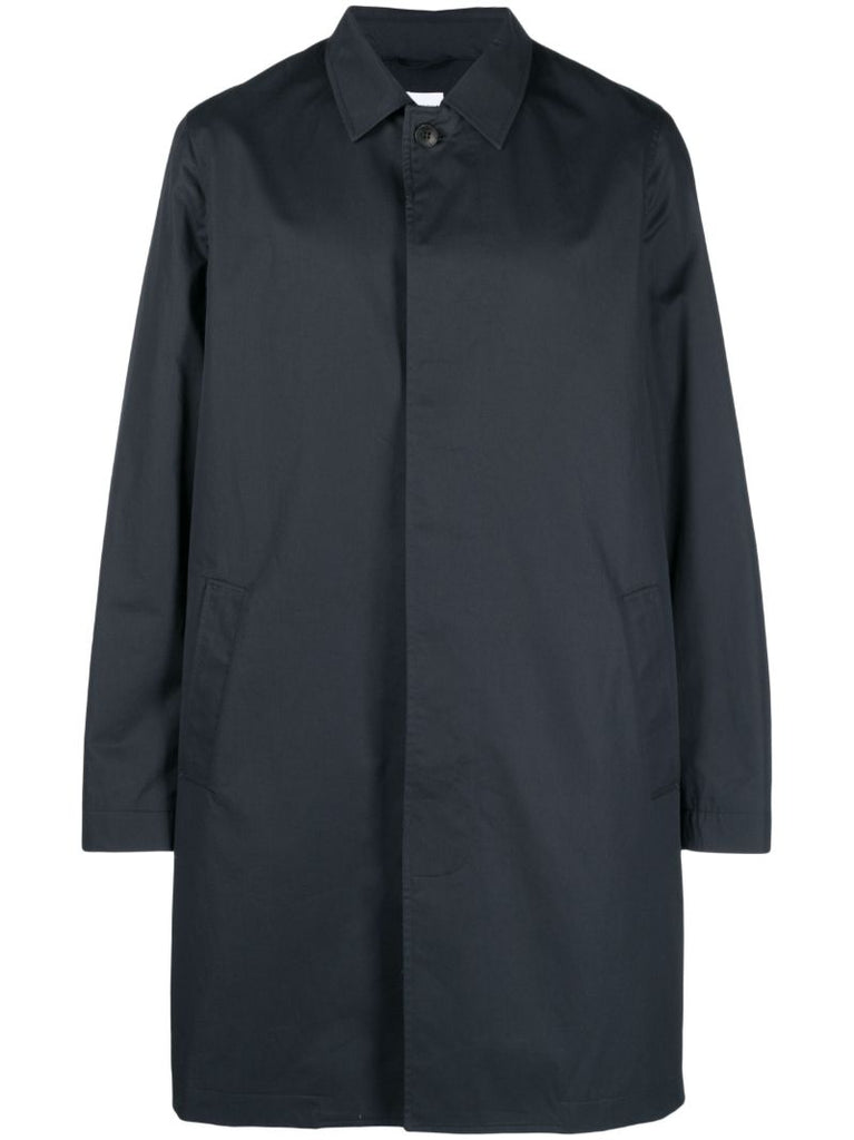 Navy Mac Long-sleeve Cotton Coat