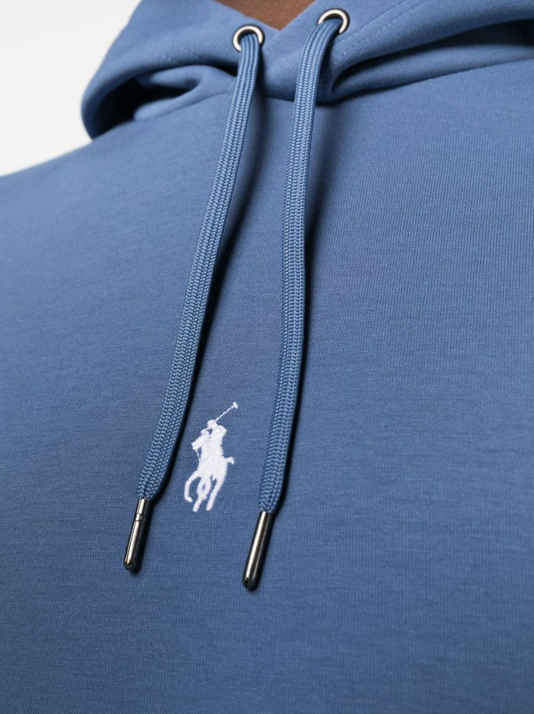 Blue Polo Pony Drawstring Hoodie