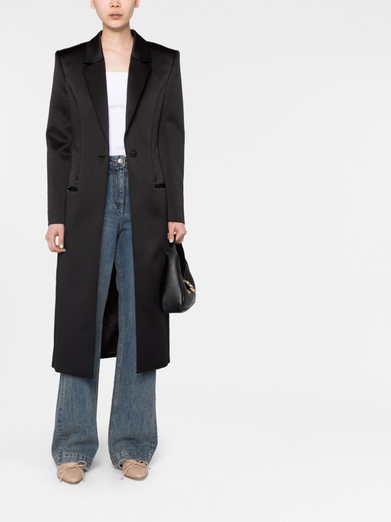 Black Single-breasted Tailored Coat