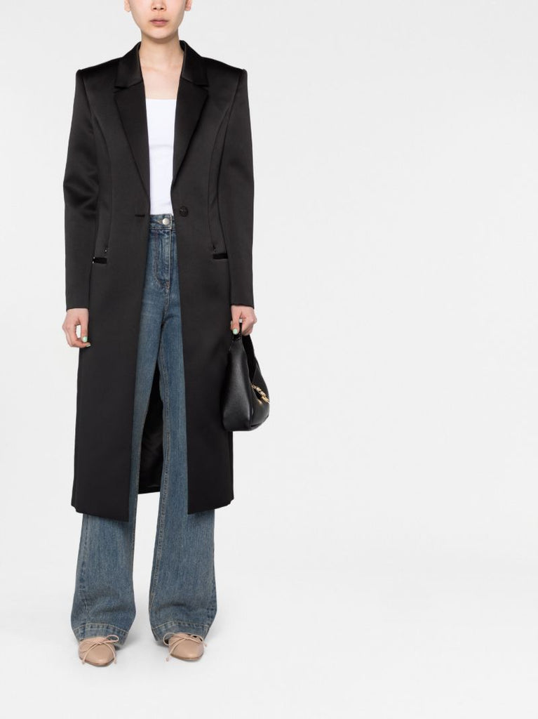 Black Single-breasted Tailored Coat