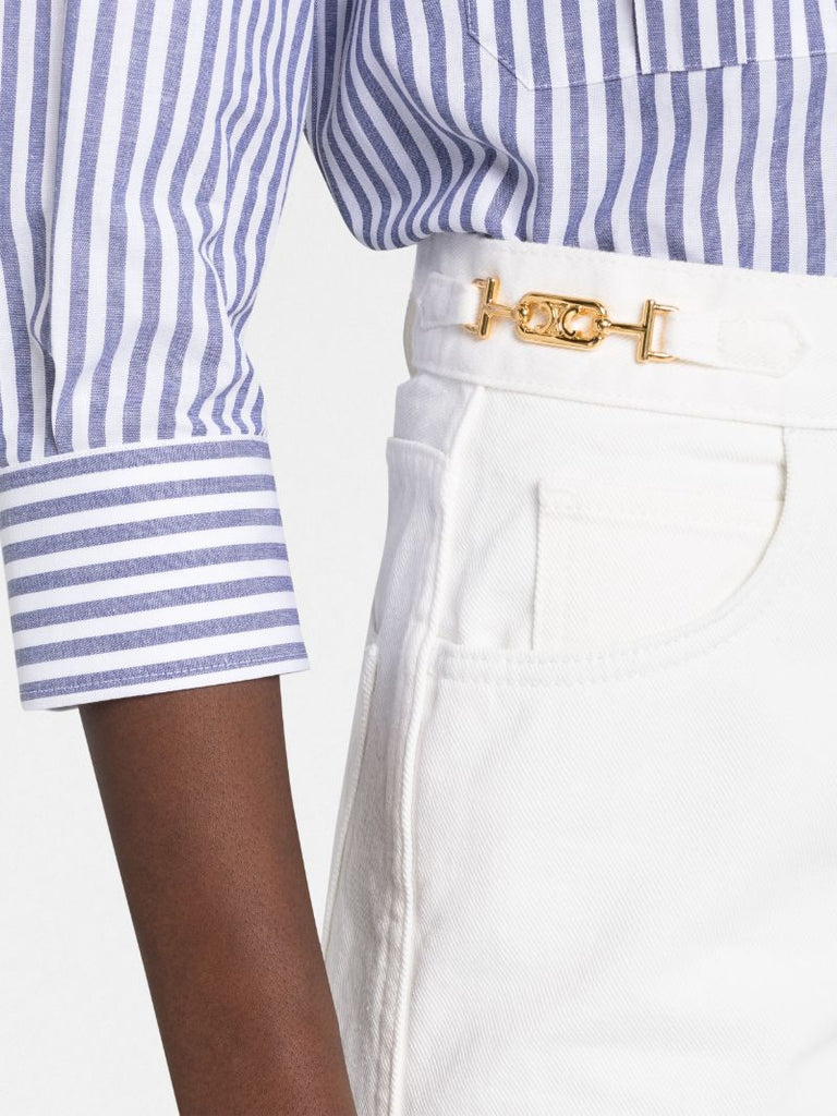White Gourmette Straight-leg Jeans