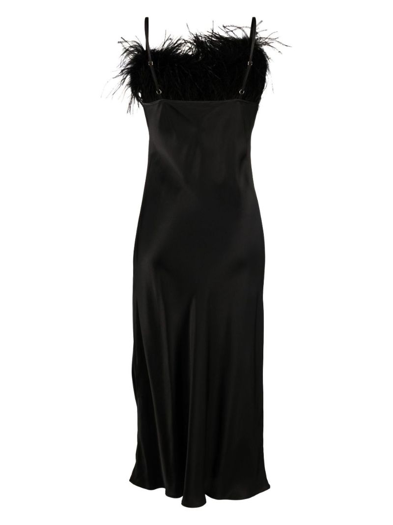 Black Boheme Feather-trim Dress