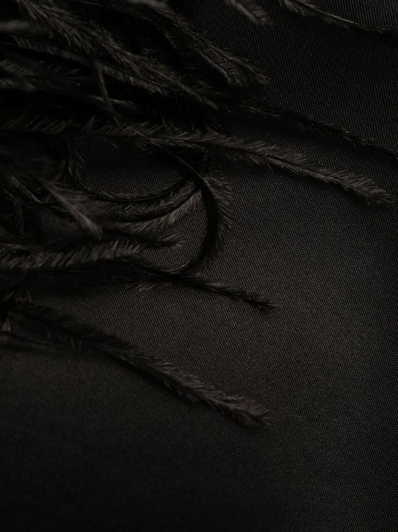 Black Boheme Feather-trim Dress