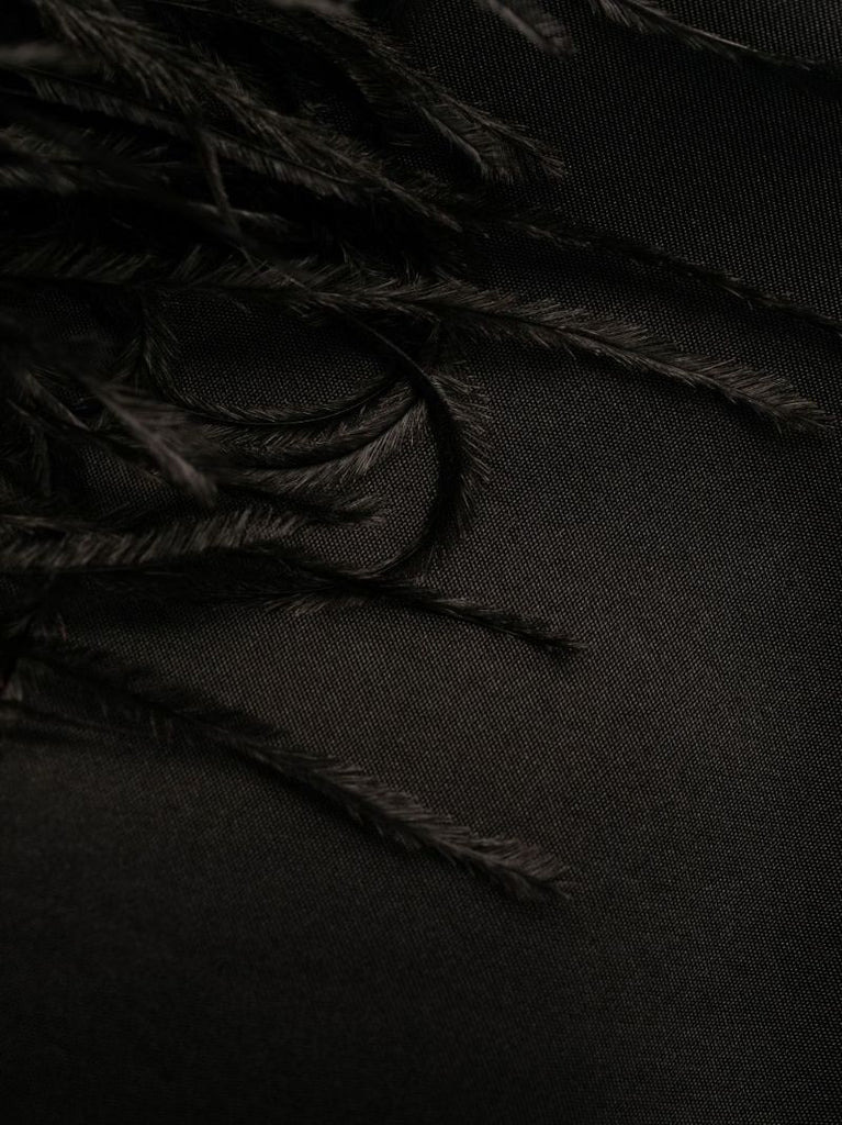 Black Boheme Feather-trim Dress