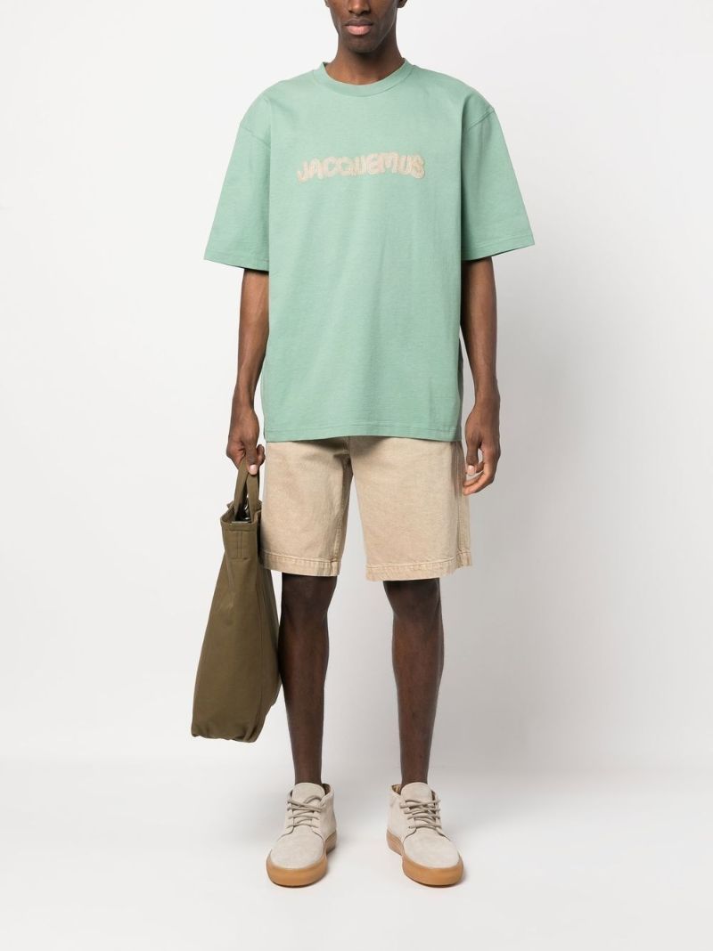Green Raphia Embroidered T-shirt