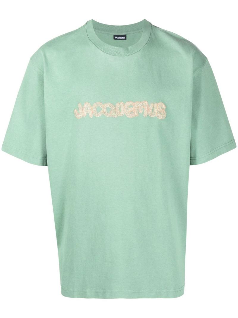 Green Raphia Embroidered T-shirt