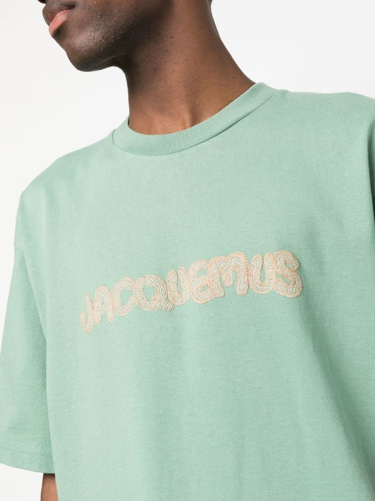 Green Raphia Embroidered T-shirt