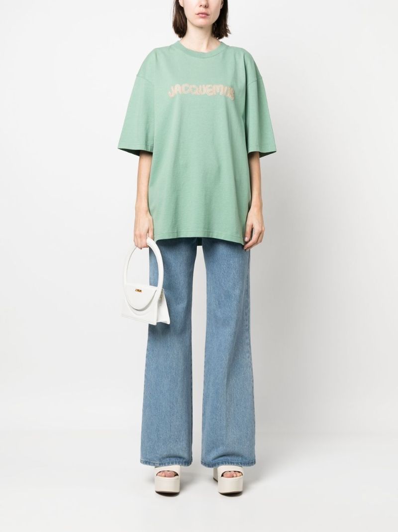 Green Raphia Embroidered T-shirt