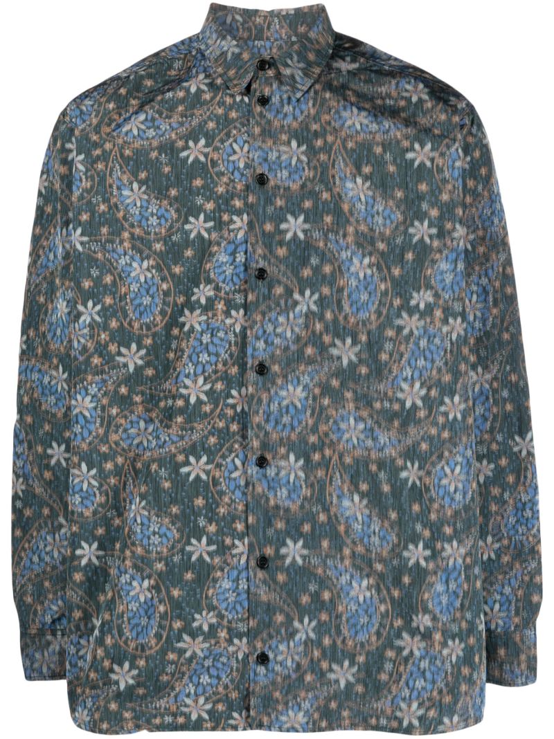 Blue Damon Paisley Print Shirt