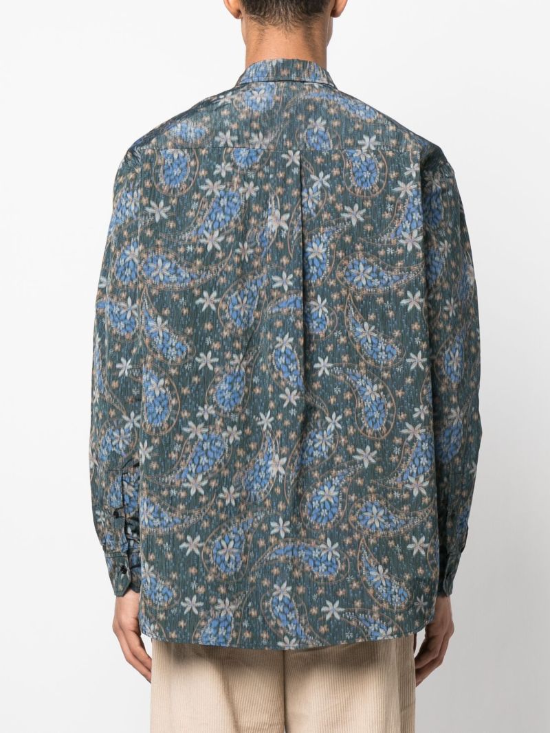 Blue Damon Paisley Print Shirt