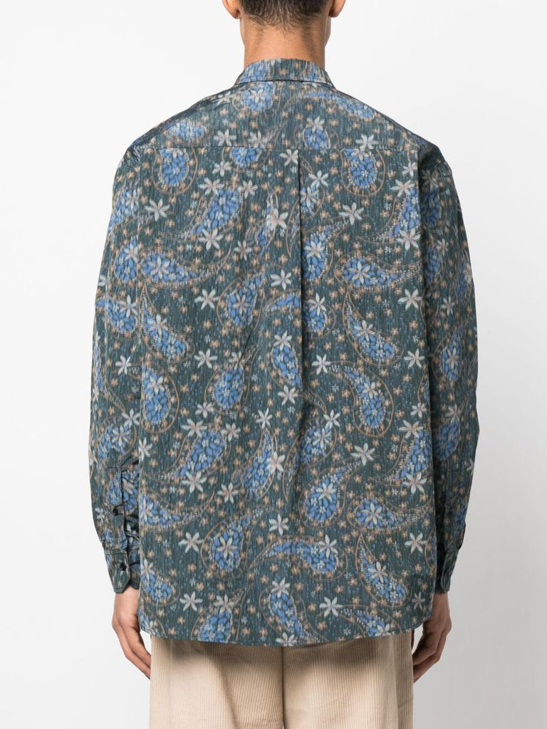 Blue Damon Paisley Print Shirt