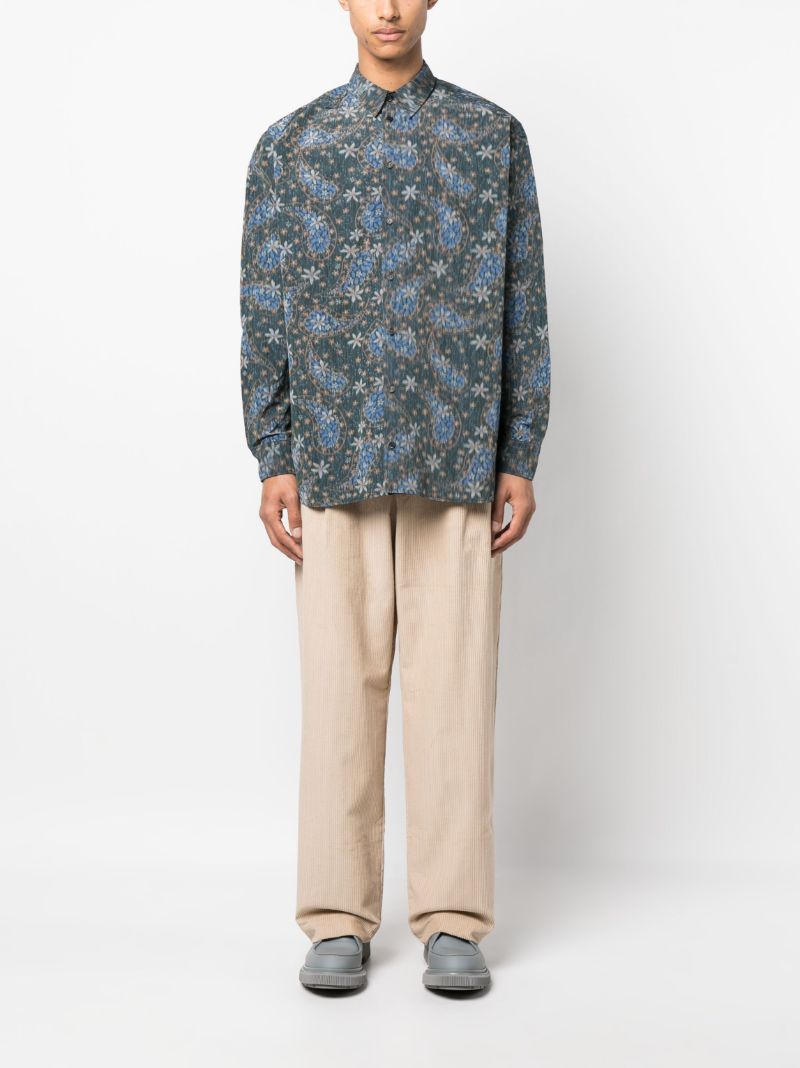 Blue Damon Paisley Print Shirt