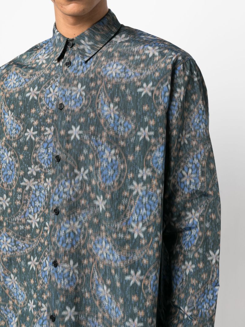 Blue Damon Paisley Print Shirt