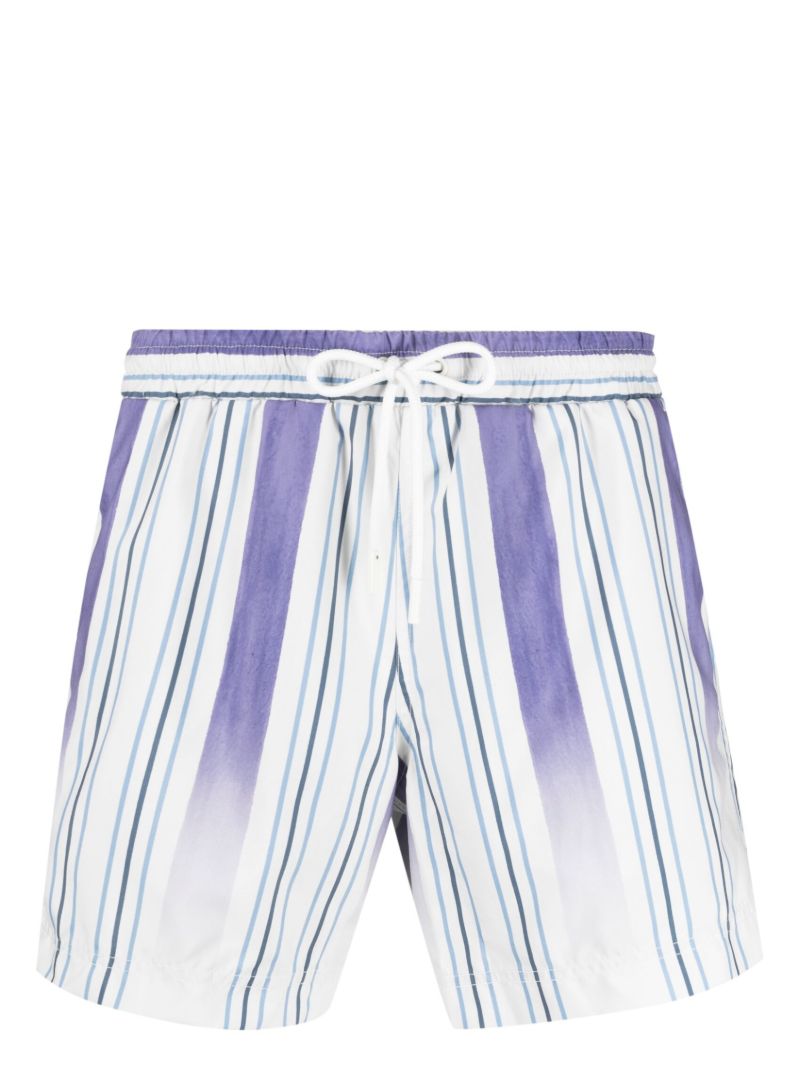 Blue Fading Stripes Swim Shorts