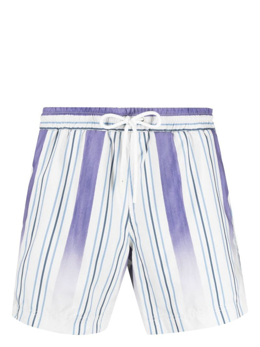 Blue Fading Stripes Swim Shorts