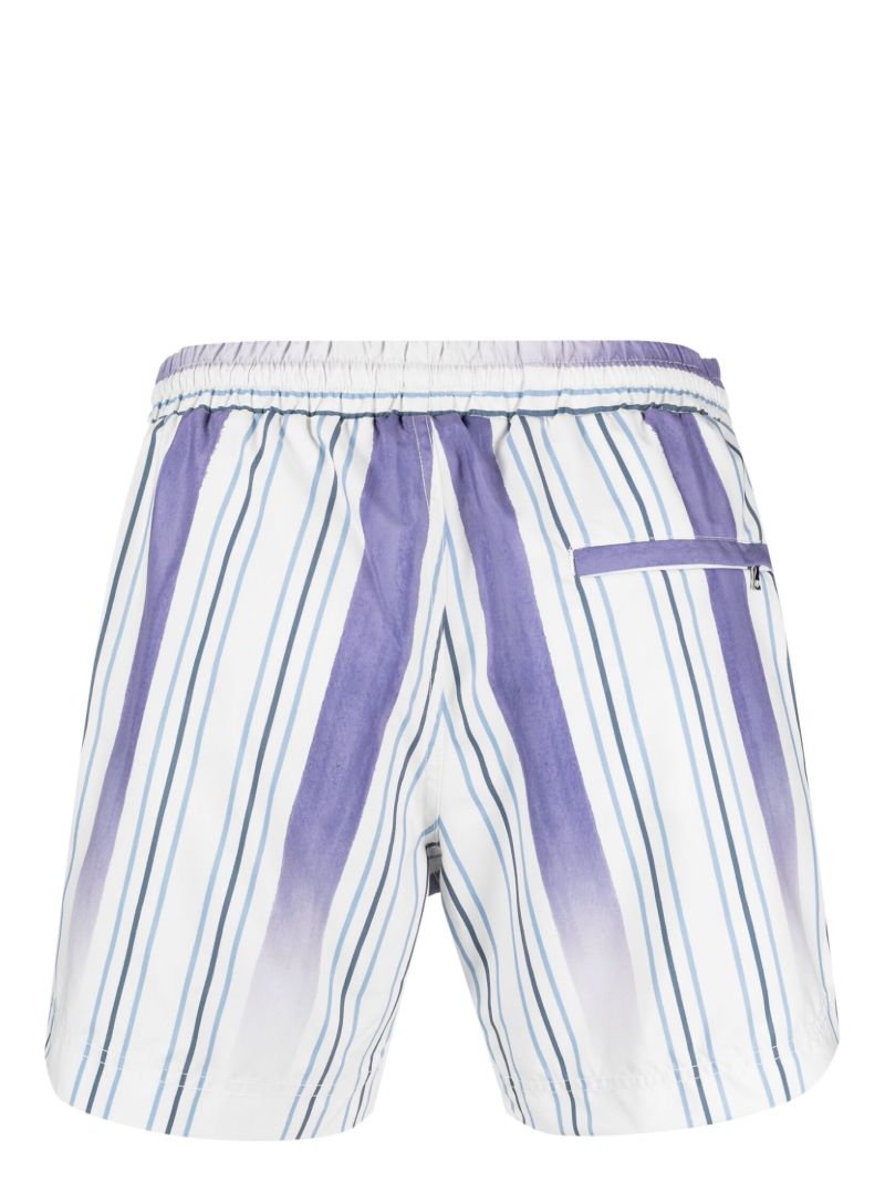Blue Fading Stripes Swim Shorts